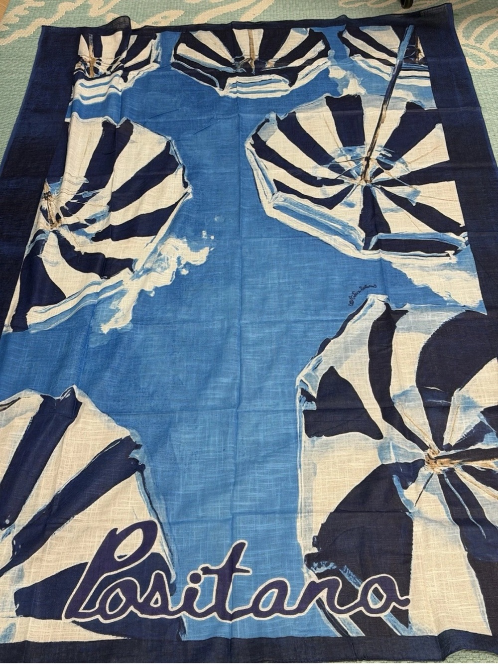 Antica Sartoria 2026 Positano Blue Beach Wrap Scarf sarong NWT